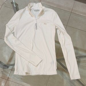 Lacoste Cream Quarter Zip Long Sleeve